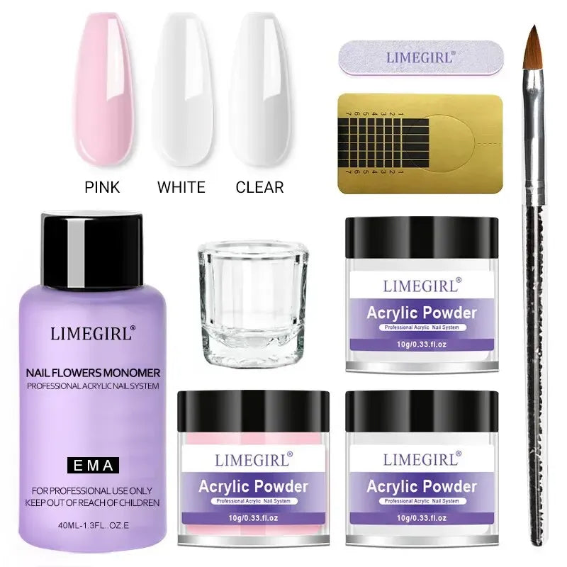KissICON 8PCS Set-10g Powder KissIcon Nail Acrylic Powder Set - Crystal Glitter