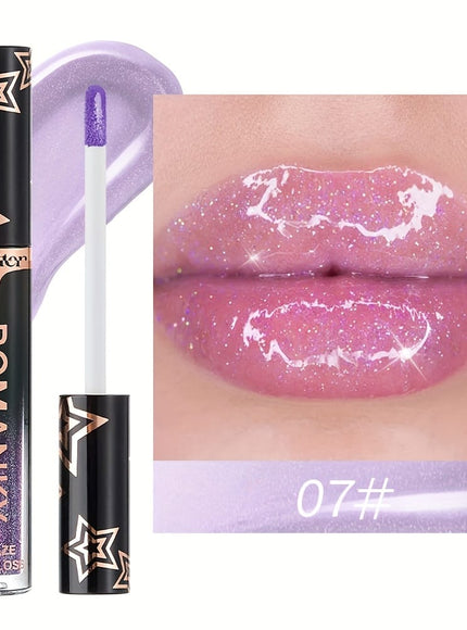 KissICON 8pcs/SET Stackable Glitter Lip Gloss Set – Longlasting Shine Lips