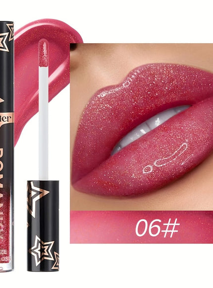 KissICON 8pcs/SET Stackable Glitter Lip Gloss Set – Longlasting Shine Lips
