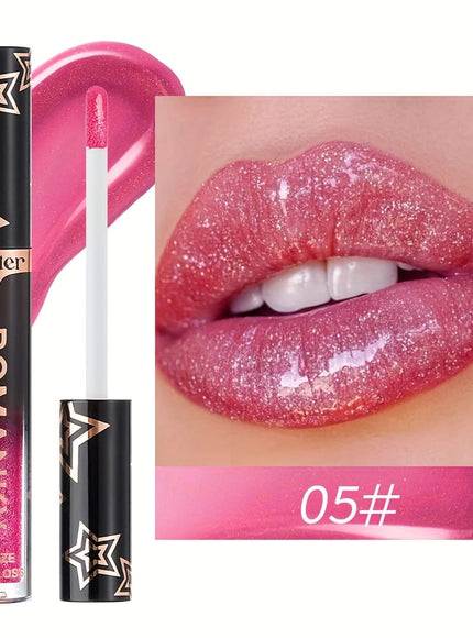 KissICON 8pcs/SET Stackable Glitter Lip Gloss Set – Longlasting Shine Lips