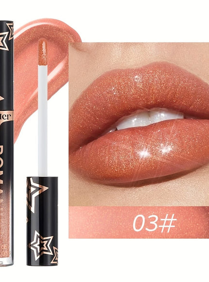 KissICON 8pcs/SET Stackable Glitter Lip Gloss Set – Longlasting Shine Lips