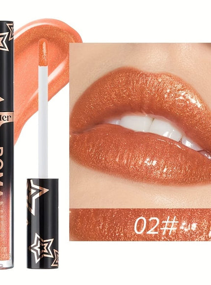 KissICON 8pcs/SET Stackable Glitter Lip Gloss Set – Longlasting Shine Lips