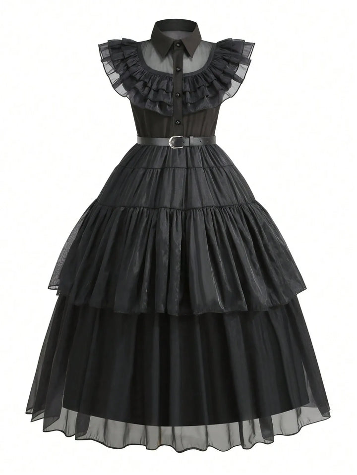 Gothic Wednesday Princess Costume and Vampire Party Dress