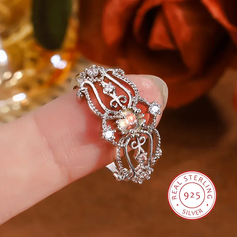 KissICON 9 Classic Women's Ring with Irregular Geometry Shiny High Quality Jewelry S925 Silver Plated Anniversary Birthday Gift Accessory
