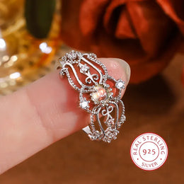 KissICON 9 Classic Women's Ring with Irregular Geometry Shiny High Quality Jewelry S925 Silver Plated Anniversary Birthday Gift Accessory
