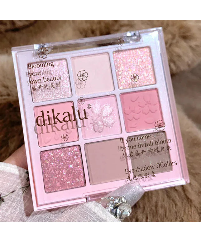 KissICON 💋 9 Colors Glitter Eyeshadow Palette - Waterproof