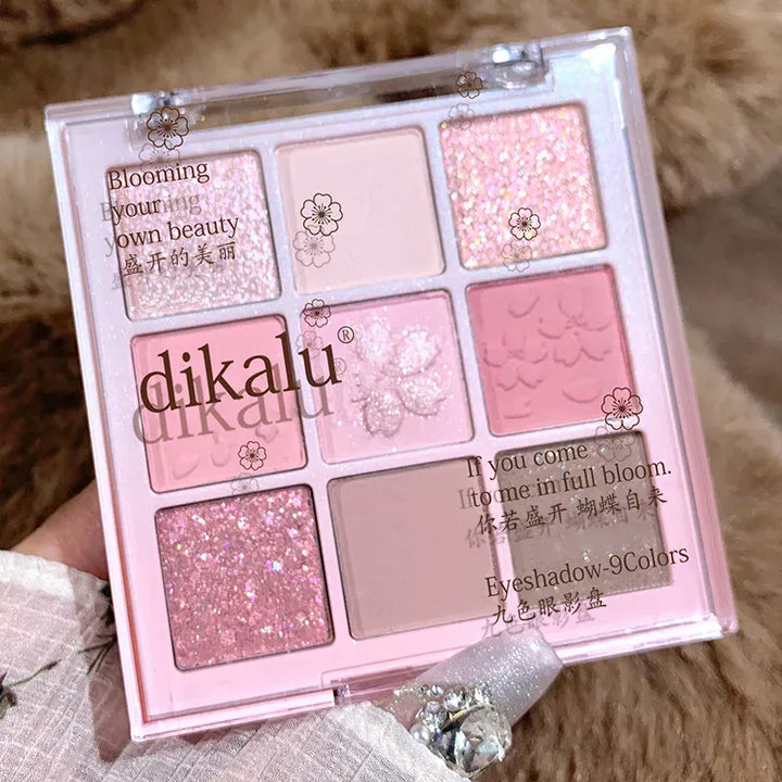 💋 9 Colors Glitter Eyeshadow Palette - Waterproof
