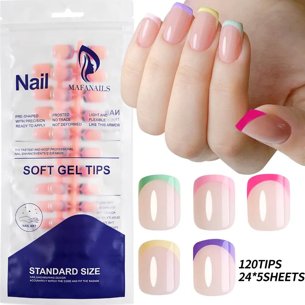 KissICON 9 KissIcon 120Pcs Black Square Nails - Glossy Finish