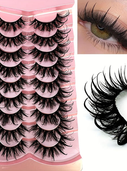 KissICON 9 Pairs DT02-8 Kiss Icon Luxurious Wispy Fox Eye Lashes -