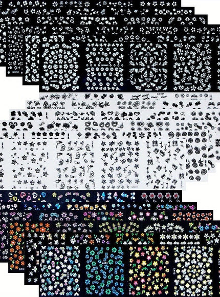 KissICON 90 Sheets KissIcon 4500pcs Flowers Nail Stickers Kit - Self