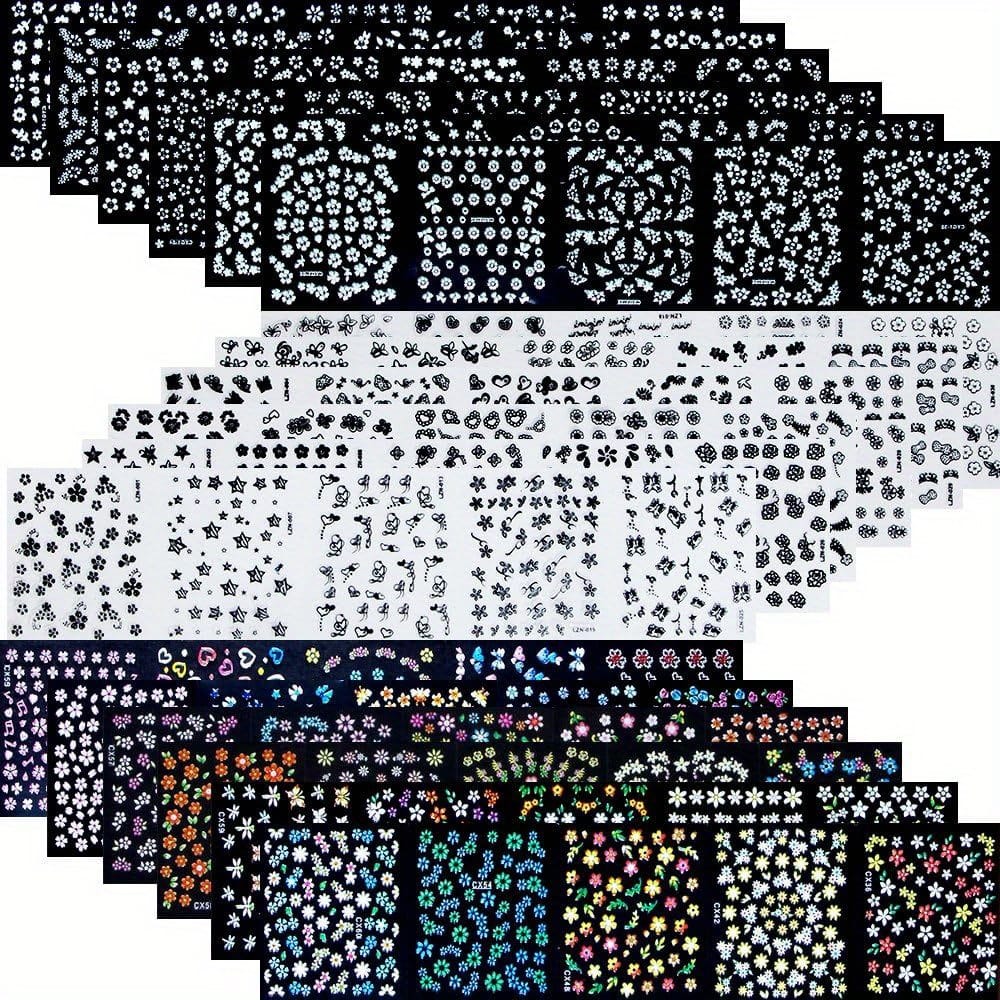 KissICON 90 Sheets KissIcon 4500pcs Flowers Nail Stickers Kit - Self