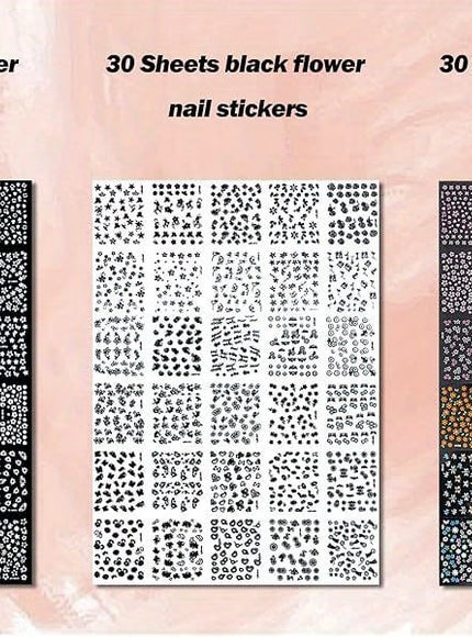 KissICON 90 Sheets KissIcon 4500pcs Flowers Nail Stickers Kit - Self