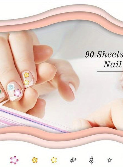 KissICON 90 Sheets KissIcon 4500pcs Flowers Nail Stickers Kit - Self