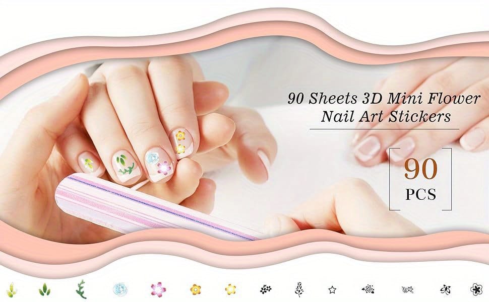 KissICON 90 Sheets KissIcon 4500pcs Flowers Nail Stickers Kit - Self