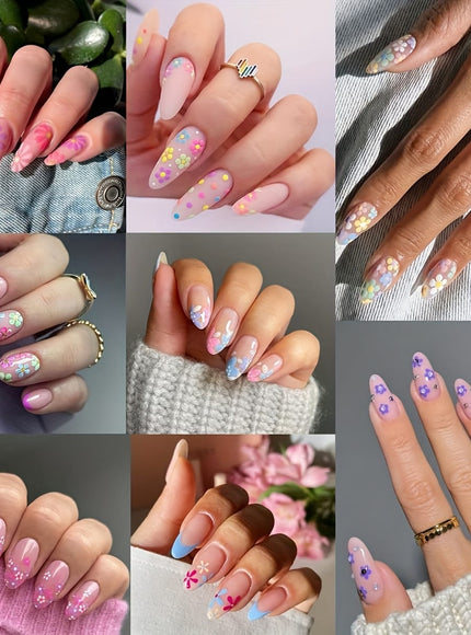KissICON 90 Sheets KissIcon Floral Nail Stickers 4500Pcs - Self-Adhesive Glossy