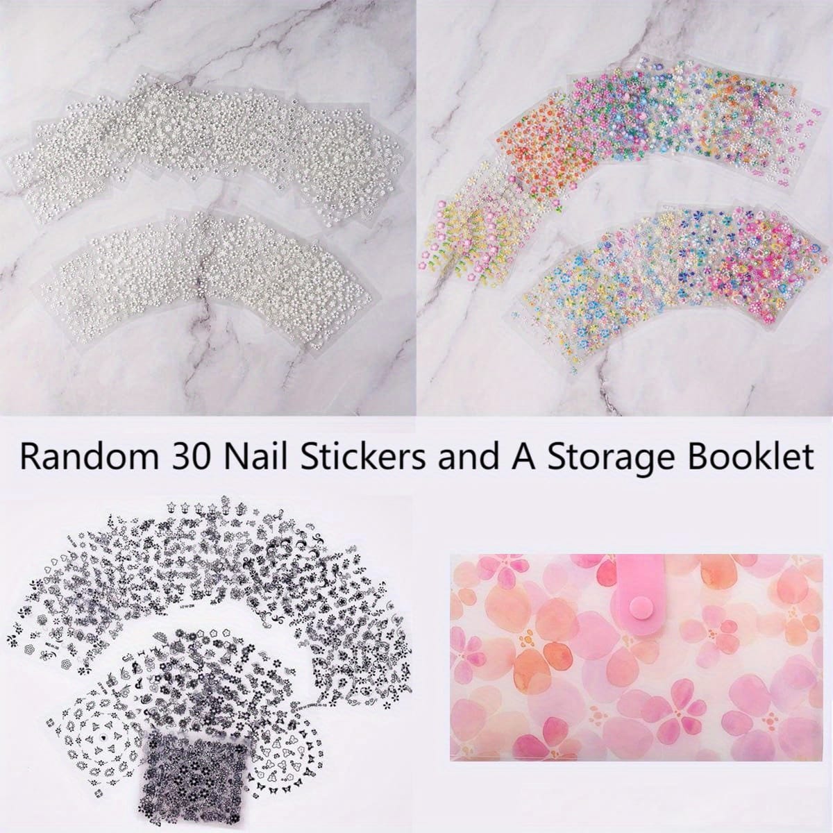 KissICON 90 Sheets KissIcon Floral Nail Stickers 4500Pcs - Self-Adhesive Glossy