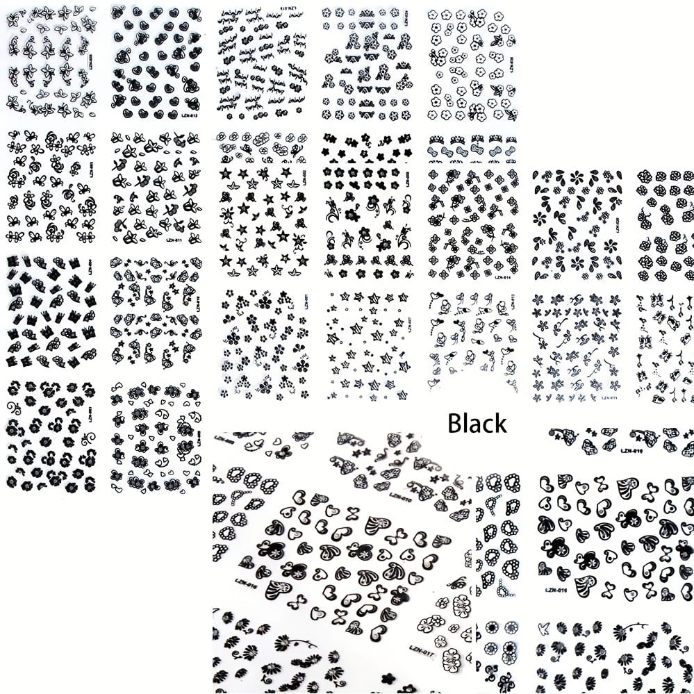 KissICON 90 Sheets KissIcon Floral Nail Stickers 4500Pcs - Self-Adhesive Glossy