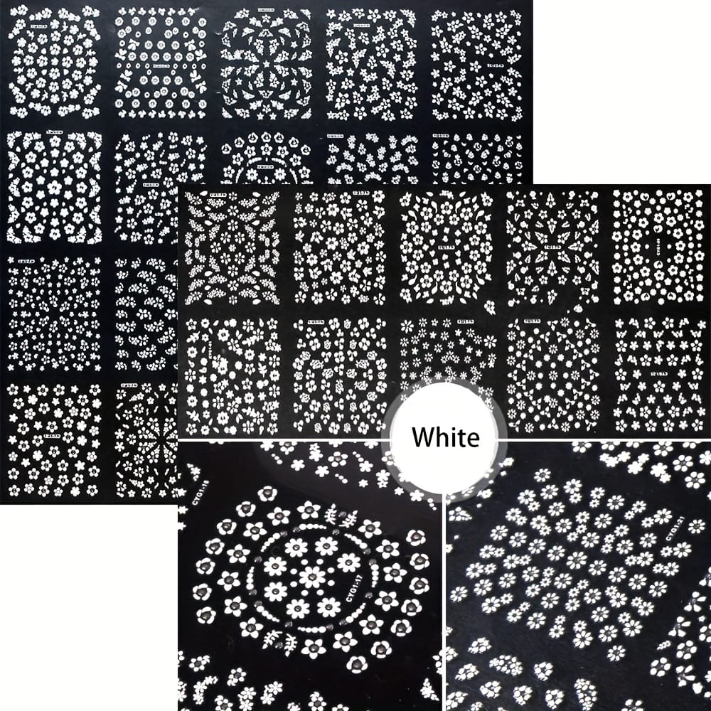 KissICON 90 Sheets KissIcon Floral Nail Stickers 4500Pcs - Self-Adhesive Glossy