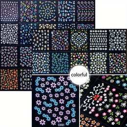 KissICON 90 Sheets KissIcon Floral Nail Stickers 4500Pcs - Self-Adhesive Glossy