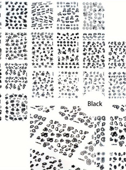 KissICON 90 Sheets KissIcon Floral Nail Stickers 4500Pcs - Self-Adhesive Glossy