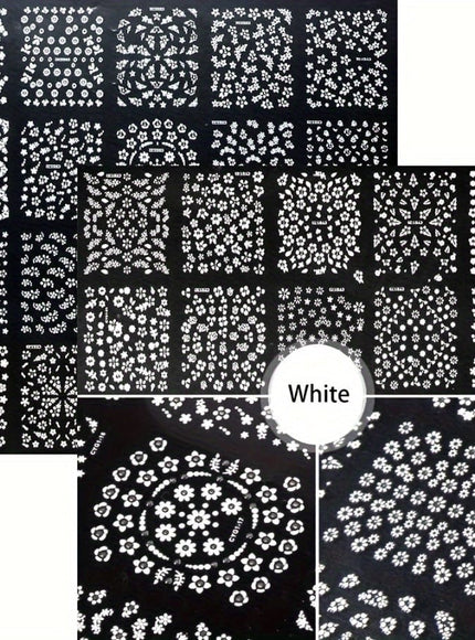 KissICON 90 Sheets KissIcon Floral Nail Stickers 4500Pcs - Self-Adhesive Glossy