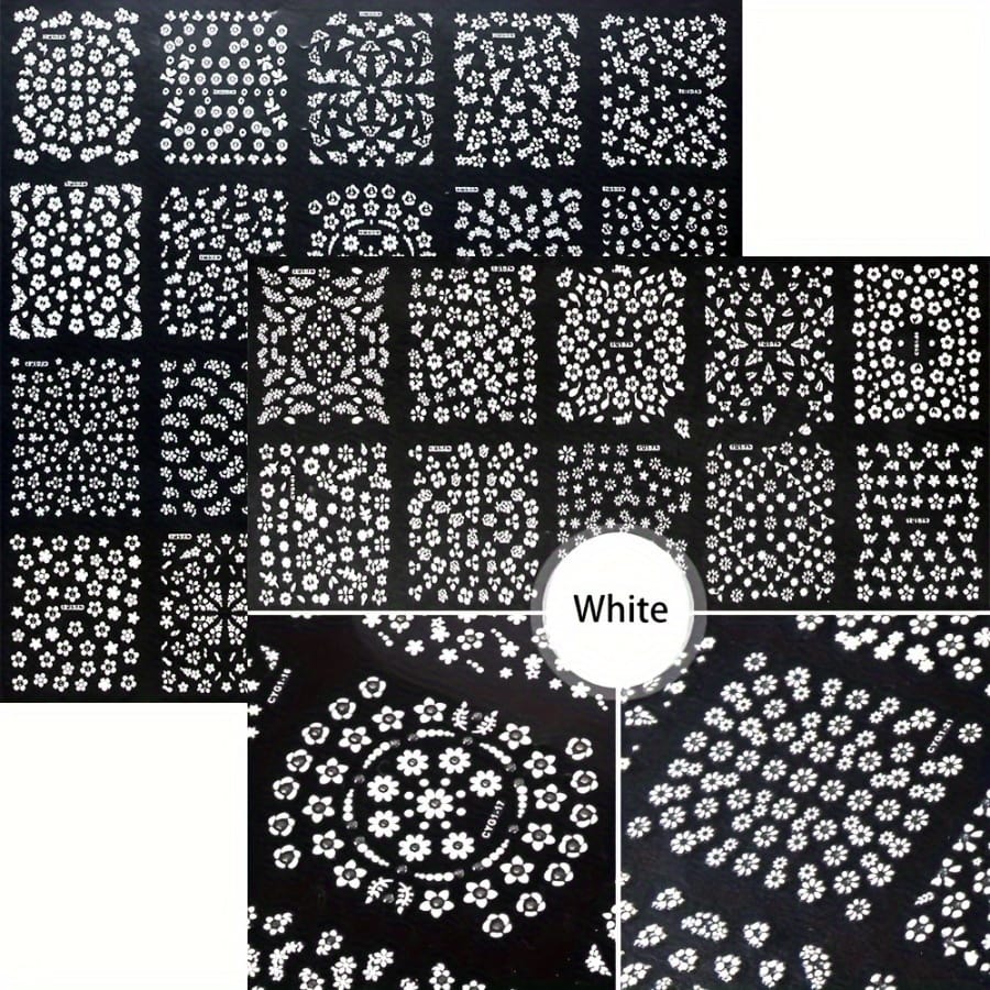 KissICON 90 Sheets KissIcon Floral Nail Stickers 4500Pcs - Self-Adhesive Glossy