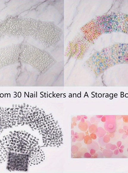 KissICON 90 Sheets KissIcon Floral Nail Stickers 4500Pcs - Self-Adhesive Glossy