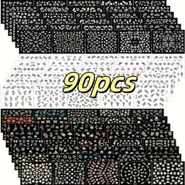 KissICON 90 Sheets KissIcon Floral Nail Stickers 4500Pcs - Self-Adhesive Glossy