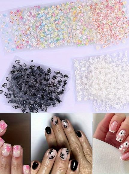 KissICON 90 Sheets KissIcon Floral Nail Stickers 4500Pcs - Self-Adhesive Glossy