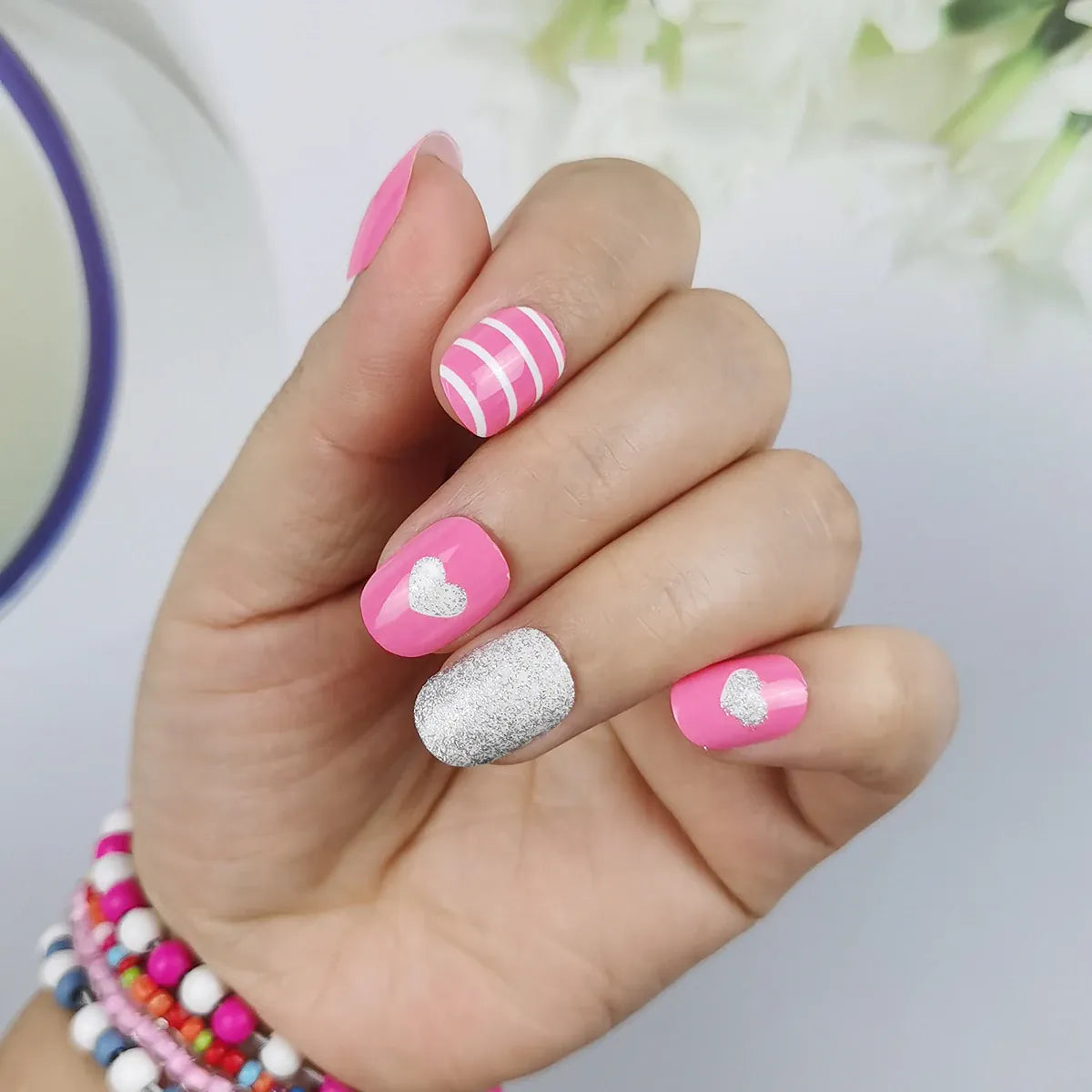 KissICON 924 Kiss Icon Kids Press On Nails Preglue Glitter