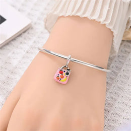 KissICON 925 Pure Summer Fruit Handbag Pendant Hanging Bead Suitable for Original Pandora Bracelet Women DIY Exquisite Gift