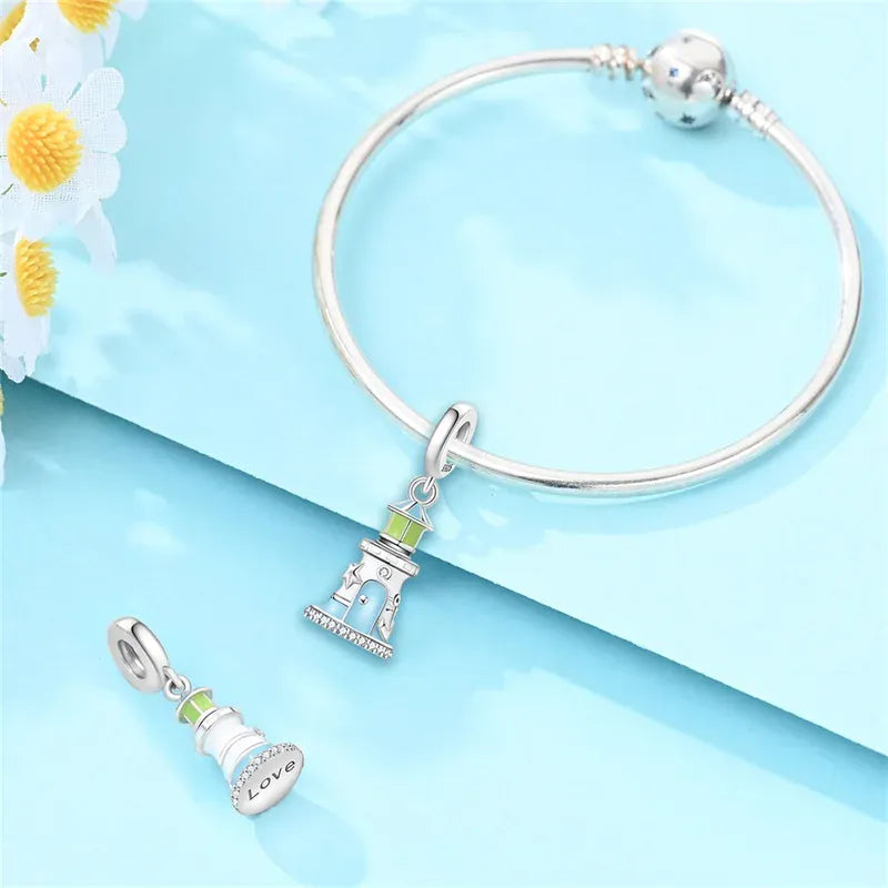 KissICON 925 Pure Summer Fruit Handbag Pendant Hanging Bead Suitable for Original Pandora Bracelet Women DIY Exquisite Gift