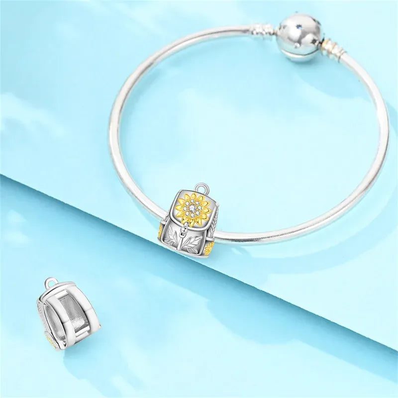 KissICON 925 Pure Summer Fruit Handbag Pendant Hanging Bead Suitable for Original Pandora Bracelet Women DIY Exquisite Gift