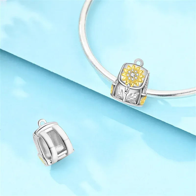 KissICON 925 Pure Summer Fruit Handbag Pendant Hanging Bead Suitable for Original Pandora Bracelet Women DIY Exquisite Gift