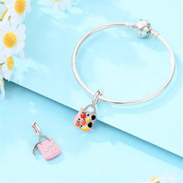 KissICON 925 Pure Summer Fruit Handbag Pendant Hanging Bead Suitable for Original Pandora Bracelet Women DIY Exquisite Gift
