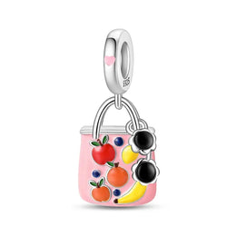 KissICON 925 Pure Summer Fruit Handbag Pendant Hanging Bead Suitable for Original Pandora Bracelet Women DIY Exquisite Gift