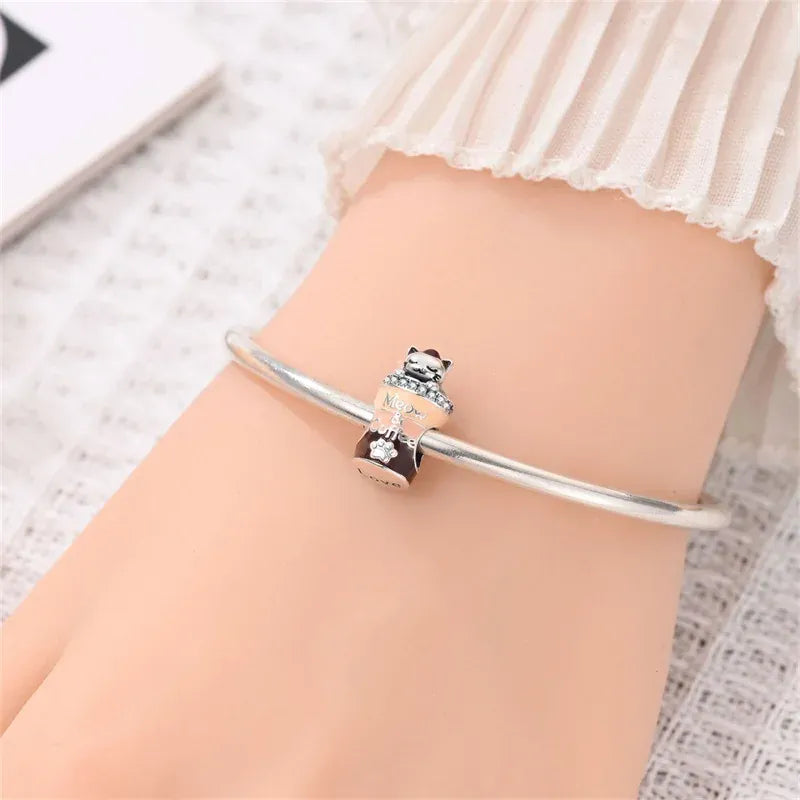 KissICON 925 Pure Summer Fruit Handbag Pendant Hanging Bead Suitable for Original Pandora Bracelet Women DIY Exquisite Gift