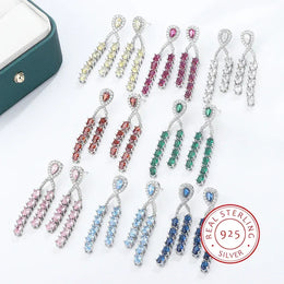 KissICON 💋 925 Silver Elegant Baroque Earrings Red Sapphire - Glow