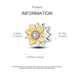 KissICON 925 Silver Gemstone Universe Starry Sky Flower Gold Bead Pendant Suitable For Pan 925 Original Bracelet Diy Jewelry