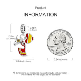 KissICON 925 Silver Gemstone Universe Starry Sky Flower Gold Bead Pendant Suitable For Pan 925 Original Bracelet Diy Jewelry