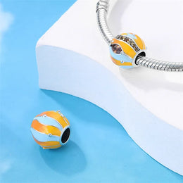 KissICON 925 Silver Gemstone Universe Starry Sky Flower Gold Bead Pendant Suitable For Pan 925 Original Bracelet Diy Jewelry