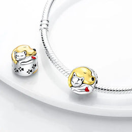 KissICON 925 Silver Gemstone Universe Starry Sky Flower Gold Bead Pendant Suitable For Pan 925 Original Bracelet Diy Jewelry
