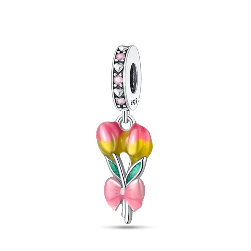 KissICON 925 Silver Gemstone Universe Starry Sky Flower Gold Bead Pendant Suitable For Pan 925 Original Bracelet Diy Jewelry