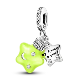 KissICON 925 Silver Gemstone Universe Starry Sky Flower Gold Bead Pendant Suitable For Pan 925 Original Bracelet Diy Jewelry