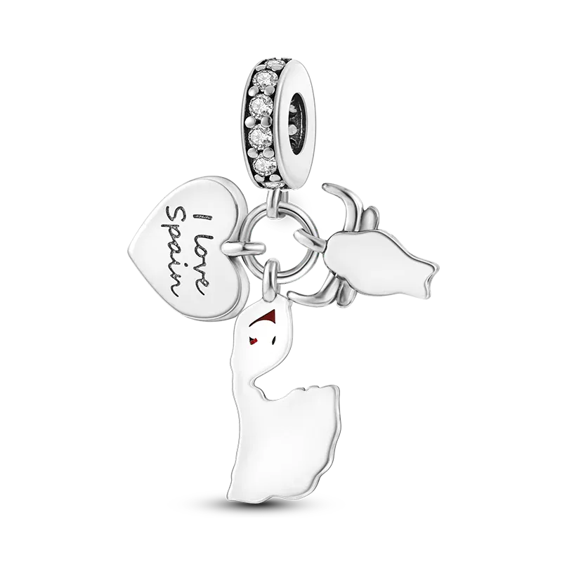 KissICON 925 Silver Gemstone Universe Starry Sky Flower Gold Bead Pendant Suitable For Pan 925 Original Bracelet Diy Jewelry