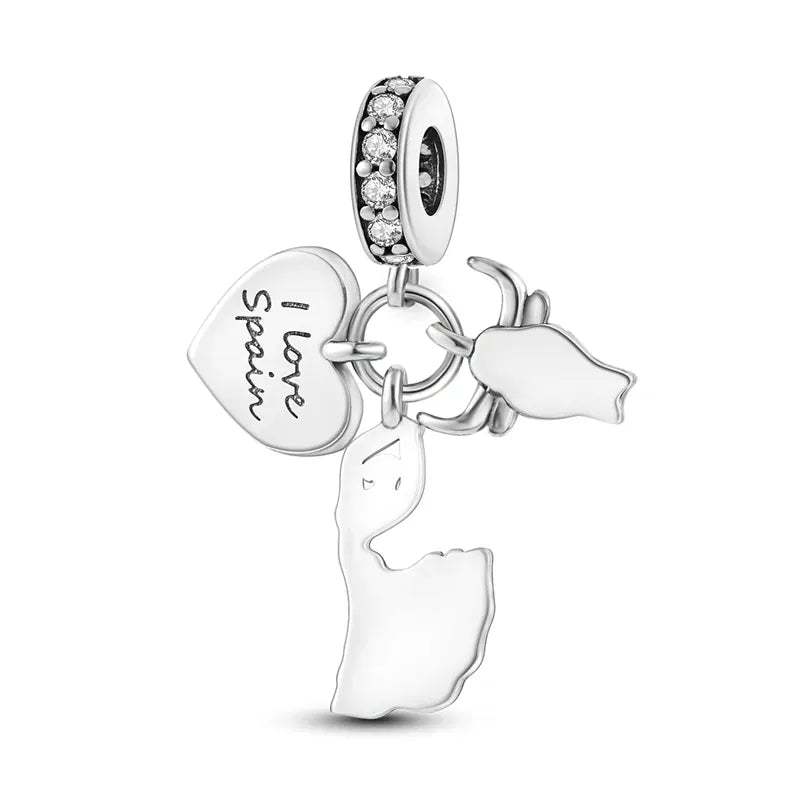 KissICON 925 Silver Gemstone Universe Starry Sky Flower Gold Bead Pendant Suitable For Pan 925 Original Bracelet Diy Jewelry