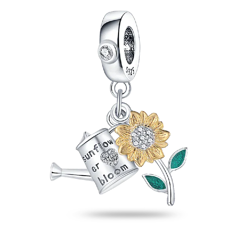 KissICON 925 Silver Gemstone Universe Starry Sky Flower Gold Bead Pendant Suitable For Pan 925 Original Bracelet Diy Jewelry