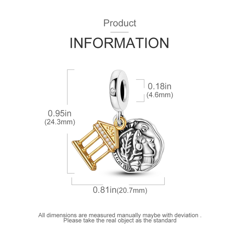 KissICON 925 Silver Gemstone Universe Starry Sky Flower Gold Bead Pendant Suitable For Pan 925 Original Bracelet Diy Jewelry