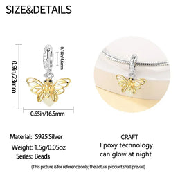 KissICON 925 Silver Gemstone Universe Starry Sky Flower Gold Bead Pendant Suitable For Pan 925 Original Bracelet Diy Jewelry