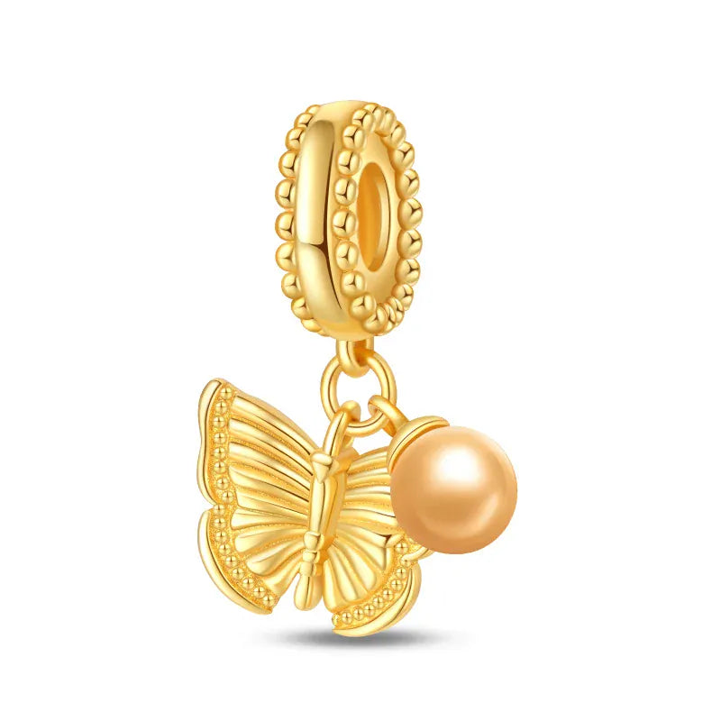 KissICON 925 Silver Gemstone Universe Starry Sky Flower Gold Bead Pendant Suitable For Pan 925 Original Bracelet Diy Jewelry